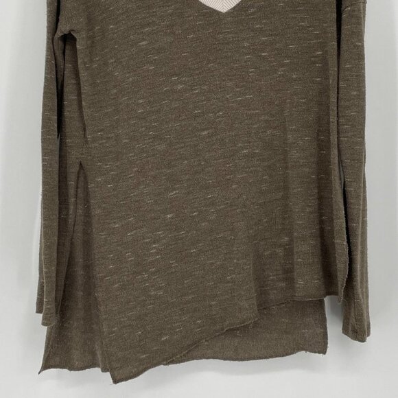 Wilfred heathered  brown white vneck Sherbrooke top - Picture 6 of 16